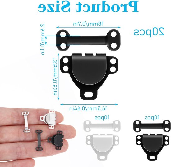 20 Paar Broekhaken met Oogsluiting voor Naaien, DIY Creaties en Accessoires voor Kleding — afbeelding 5
