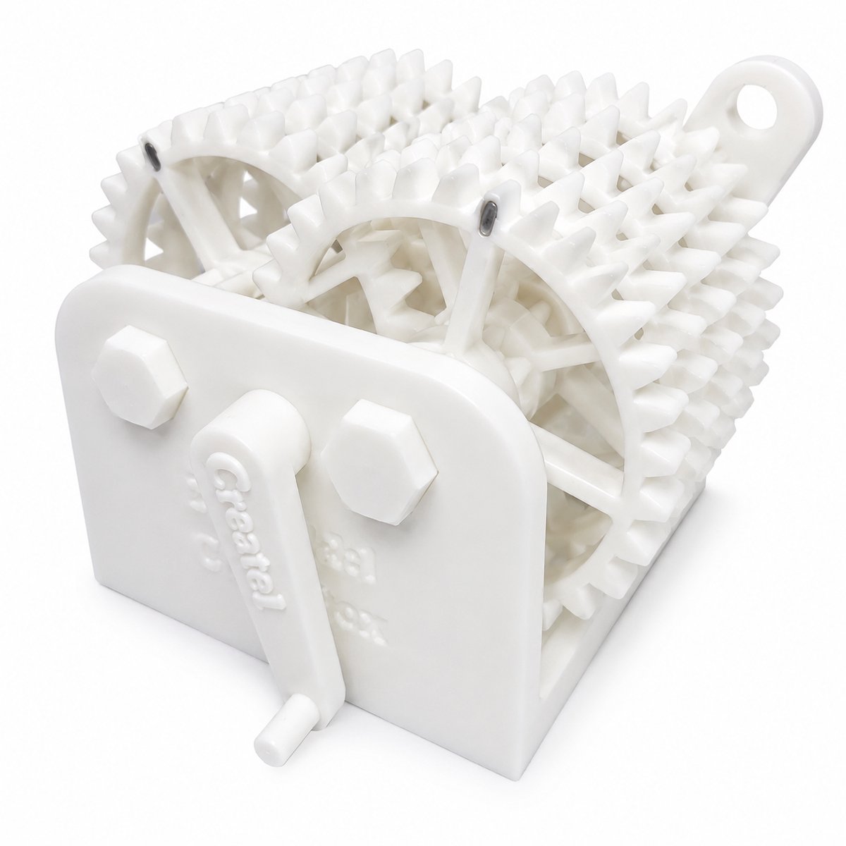 Educatieve Tandwiel Overbrenging - Mechanische Reductie Versnellingsbak - 262.144:1 Gear Ratio - STEM Speelgoed Voor Studenten En Techniekliefhebbers - Bureau Gadget - Engineering Demo Model - Wit