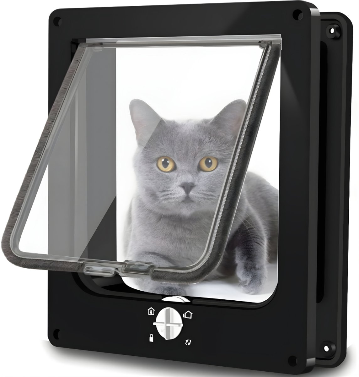 AHD® Kattenluik - Kattenluik Binnendeur - Kattenluiken - Zwart - 18cm x 5cm x 5cm