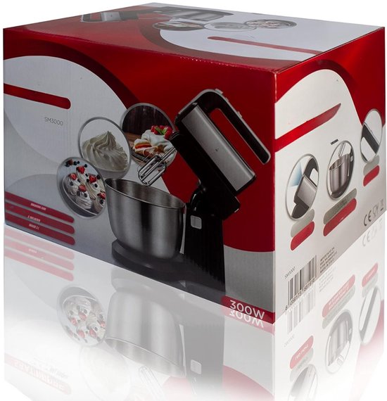 TIM® Mixer met mengkom - Mixer - Mixer met mengkom keukenmachine - ‎Zwart- 32cm x 23cm x 23cm van Tim — afbeelding 2
