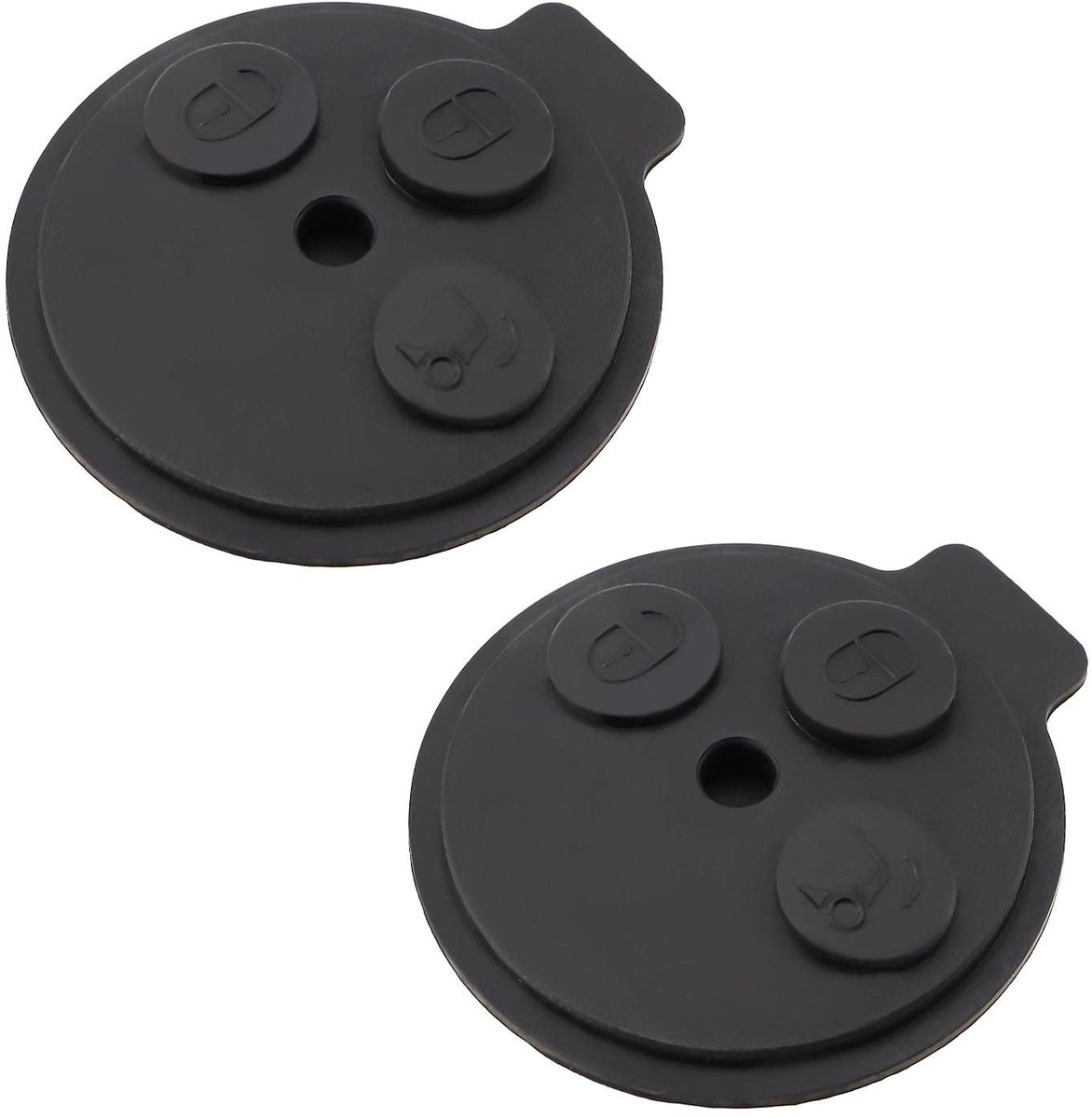 Dailygoods - Dailygoody - Autosleutel Rubber Pad - Sleutelhanger Vervanging - Zwart - Knop Protector - Compatibel met Mercedes Smart Fortwo 450 451