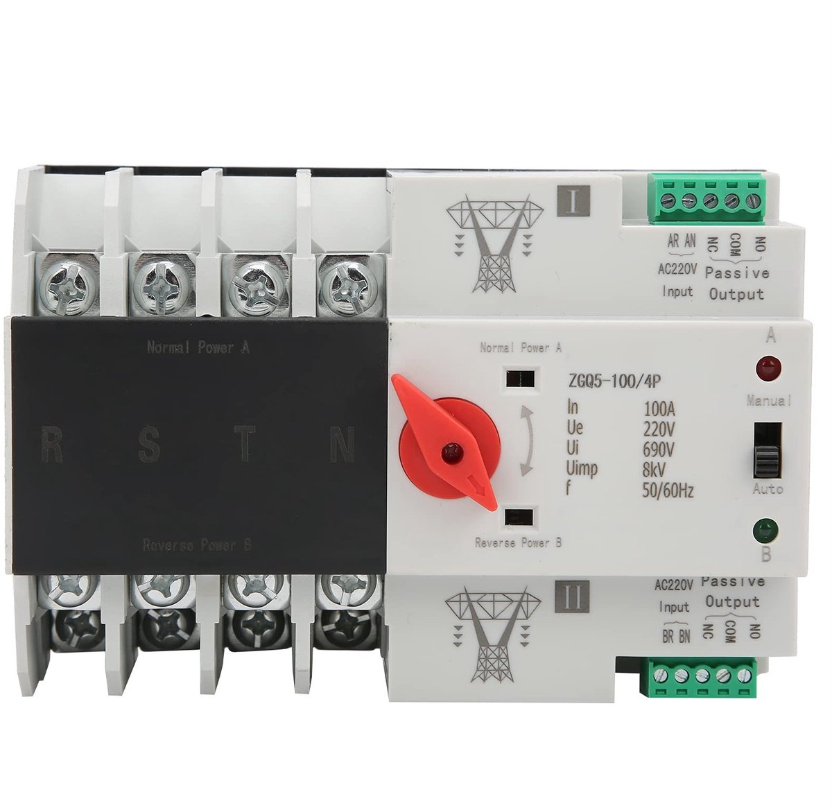 Dailygoods - Dailygoody - Dual Power Inverter - Automatische Overschakeling - 220V - Standaard Circuit Breaker - 100 Amps - Geschikt voor Huishoudelijk Gebruik - 4