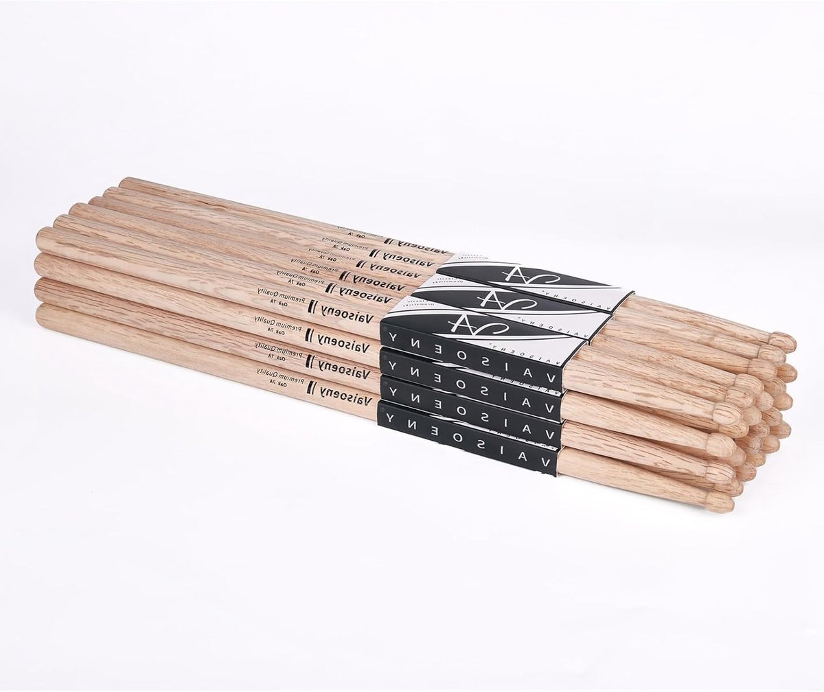 Professionele 7A Drumsticks van Okoume Hout voor Volwassenen en Kinderen, 12 Paar Percussie Accessoires voor Muzikanten