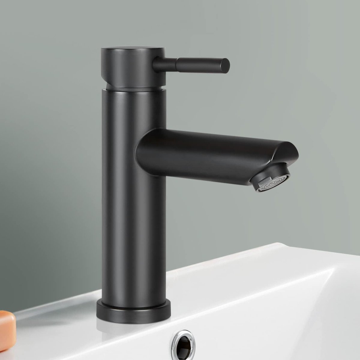 Moderne Zwarte Wastafelmengkraan - Enkele Handgreep, Stijlvol Design voor Badkamer en Keuken