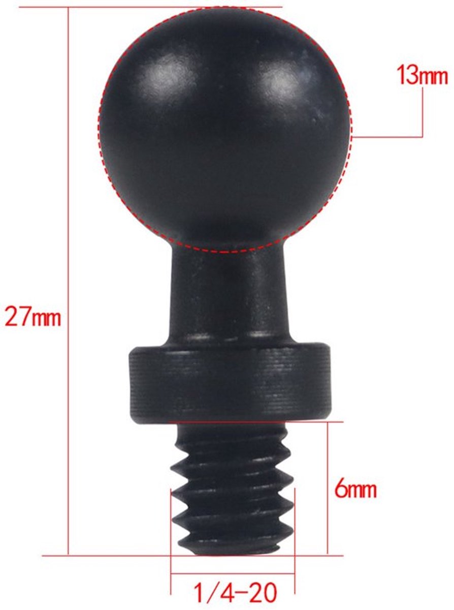 Geschikt voor 13/15/17/20/25mm 1/4" Schroef Kogelkop Mannelijke Vrouwelijke Montage Adapter Geschikt voor Fotografie