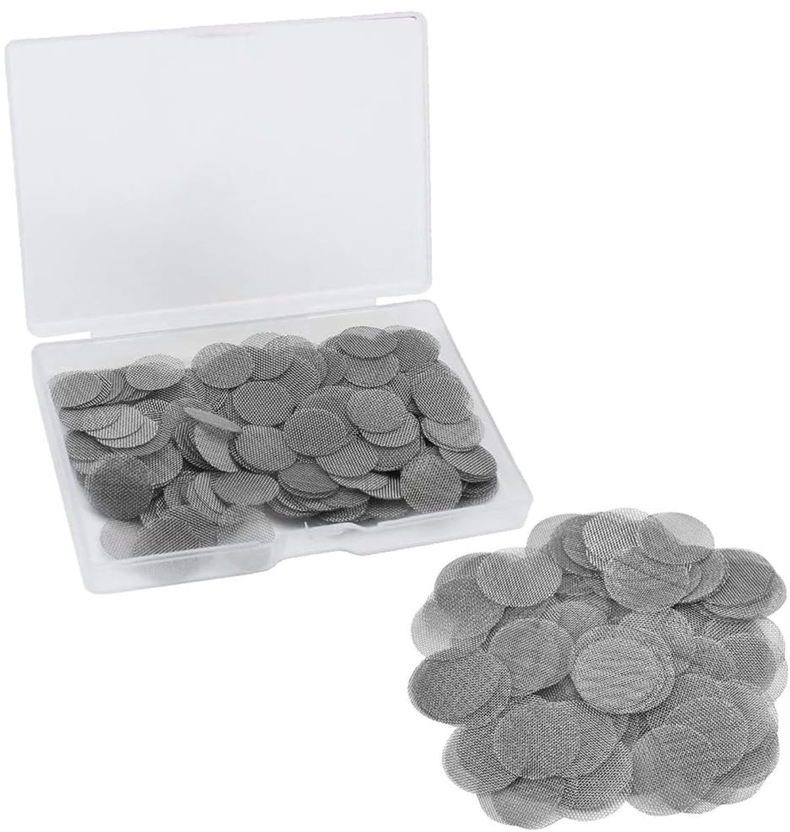 Dailygoods - Dailygoody - Pijpfilters - 200 Stuks - Roestvrijstalen Schermen - 15mm - Duurzaam en Roestbestendig - Ideaal voor Rokers - Zilver