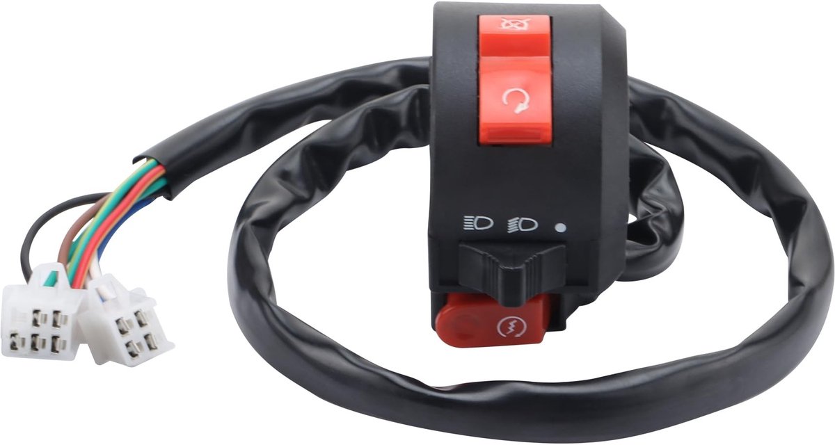 Dailygoods - Dailygoody - Motorfiets Schakelaar - 5 + 4 Combo - Eenvoudige installatie - Handgreep verlichting - Geschikt voor motoren en scooters - Vervangingsond..