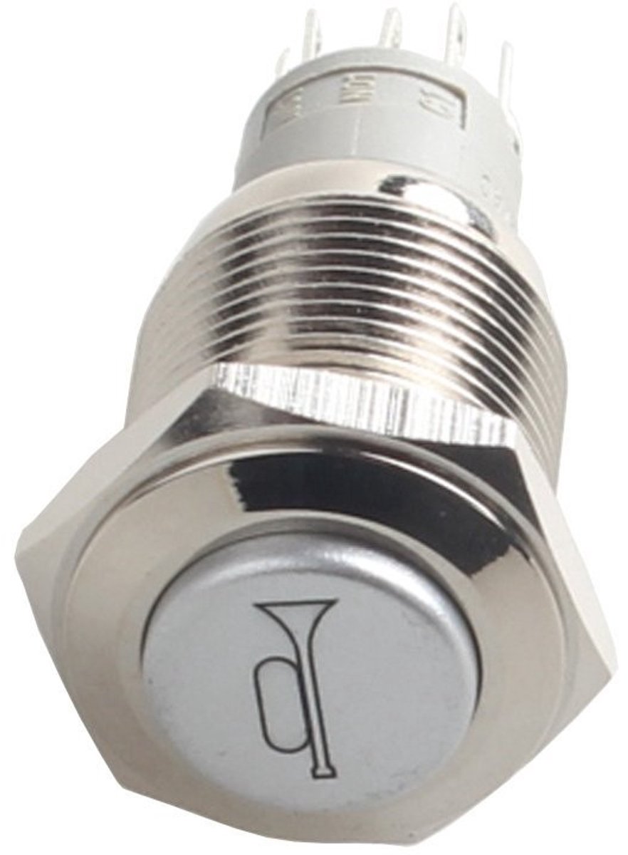 Dailygoods - Dailygoody - Stainless Steel Toggle Switch 16mm - 12V 3A Met Blauw LED Licht voor Auto en Truck