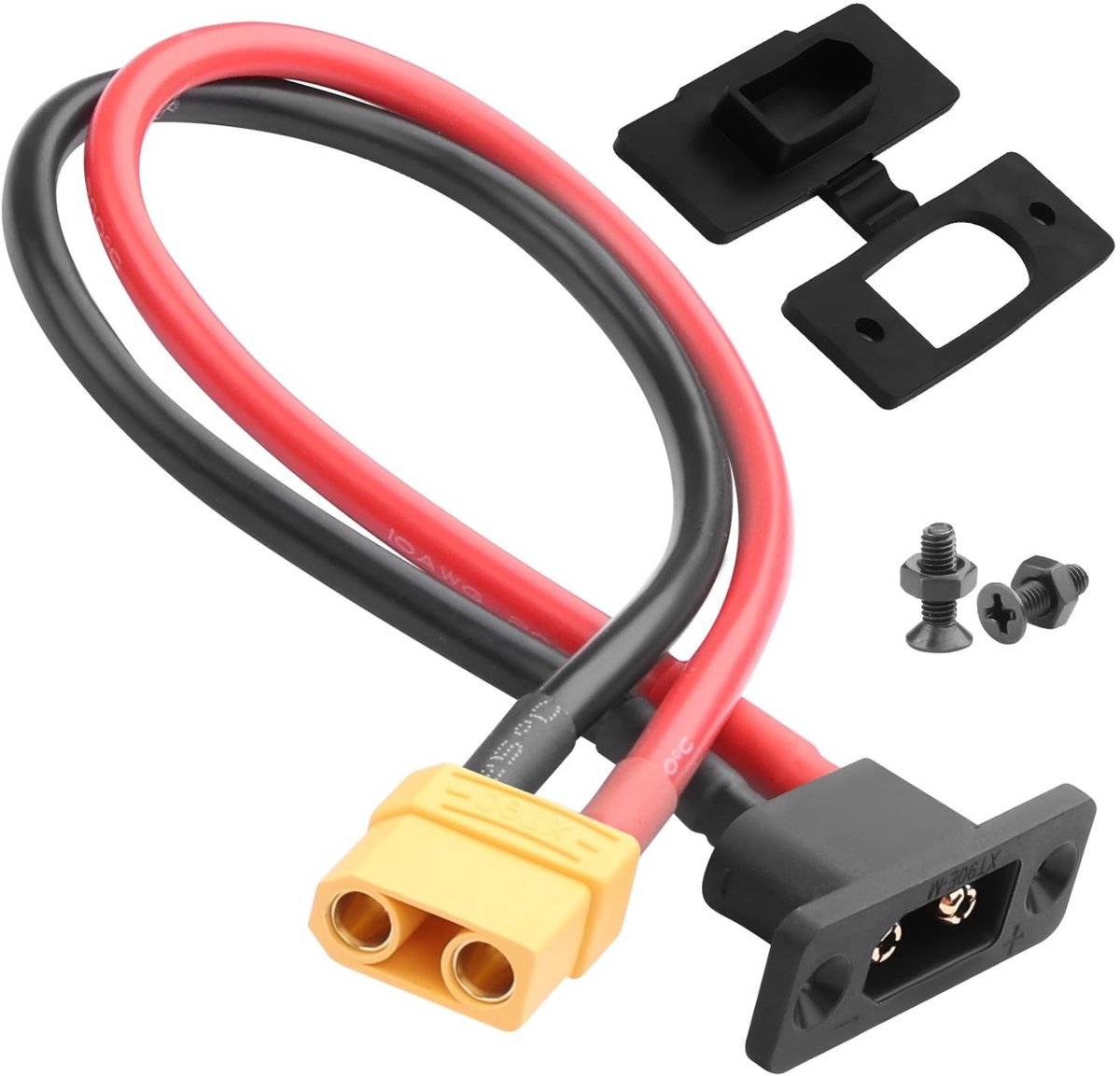 Dailygoody - Gold Plated XT90E-M Plug naar XT90 Socket - 30cm Kabel voor Modelbouw