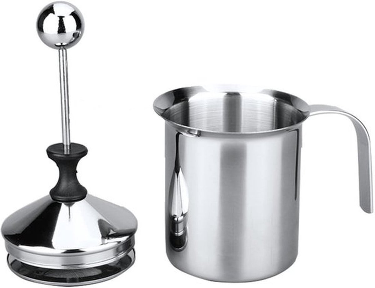 400ml - Melkopschuimer Handmatig - RVS - Melkklopper - Melkkan - Barista - Vaatwasserbestendig