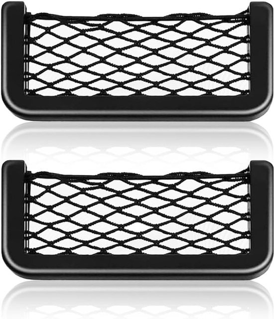 2 stuks - Opbergnet auto - Bagagenet camper - Elastische koffernet - Cargo organizer - Scheidingsnet - Organizer-nettas - 20 x 8CM - Zwart — afbeelding 5