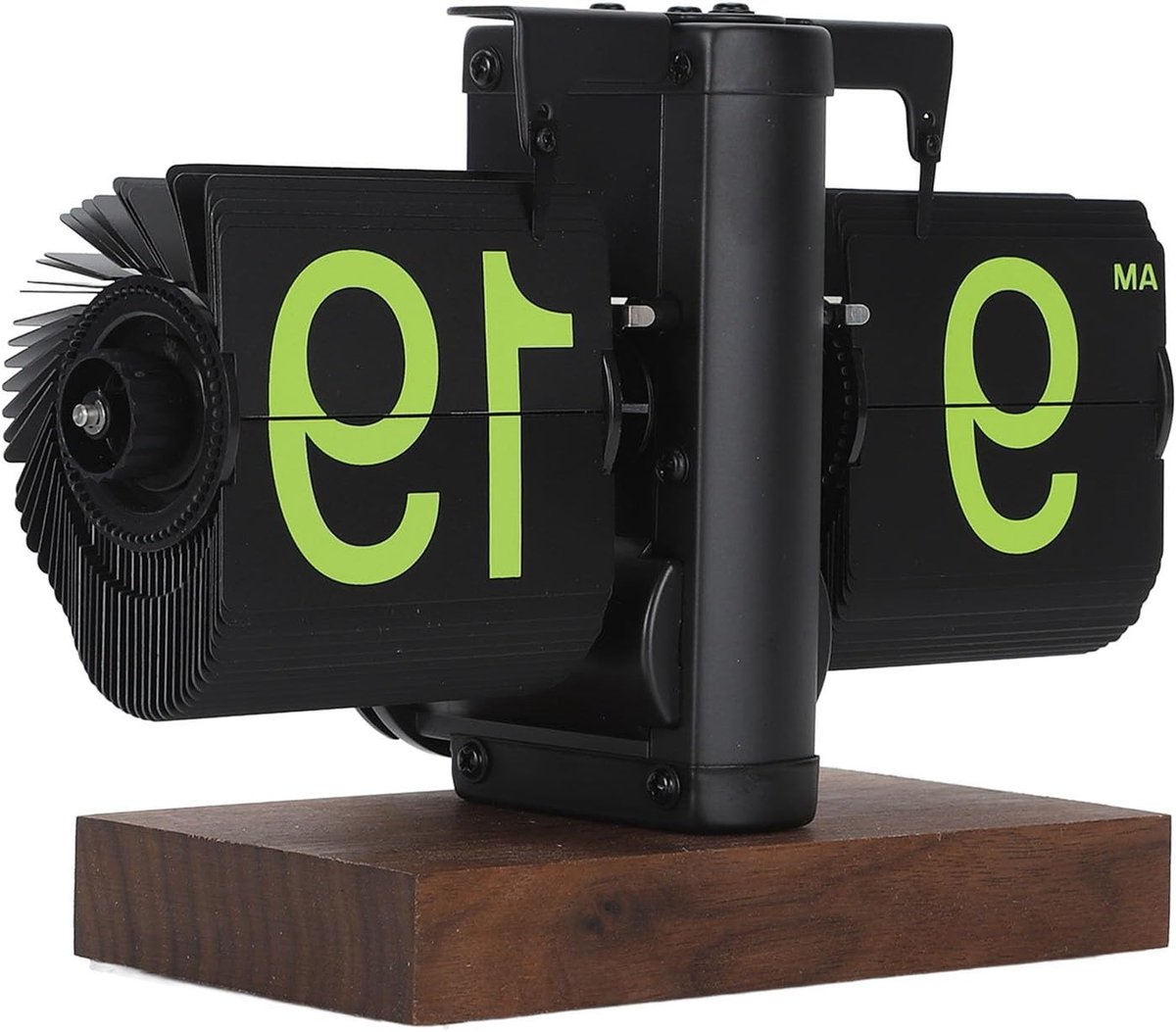 Digitale Flip Horloge, 12 Uur Enkele Zijde Flip-Down Klok, Retro Mechanische Klok voor Slaapkamer en Kantoor met Groene Accenten