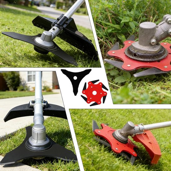 Bosmaaierbladen - bosmaaier electrisch - bosmaaieraccessoires - voor grastrimmers gazon en tuin, verbeterd en verdikt - bosmaaierbladen adapterset - Grasmaaiers met een asboringsdiameter van 25,4 mm - twee messen — afbeelding 4