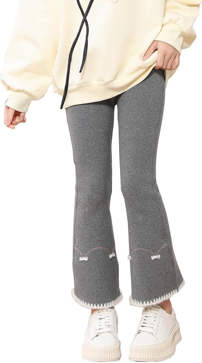Flare Leggings voor Meisjes met Fleecevoering - Warme Dikke Bell Bottoms voor Kinderen van 3-12 Jaar