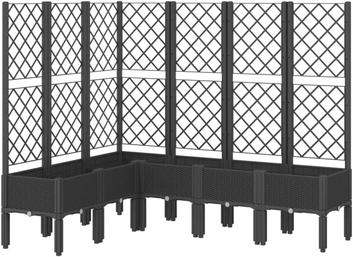 Plantenbak met hekwerk - Bloempot klimplanten - Planten Buiten - Massief dennenhout - 40 x
