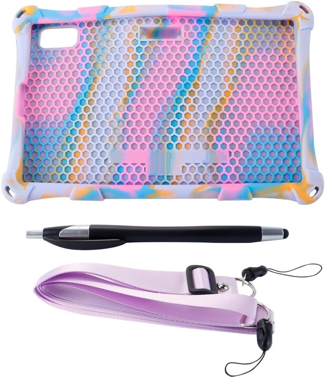 Siliconen Tablethoes - Universele Beschermhoes - Tablet Beschermen - Inclusief Pen en Band - 10 Inch - Paars