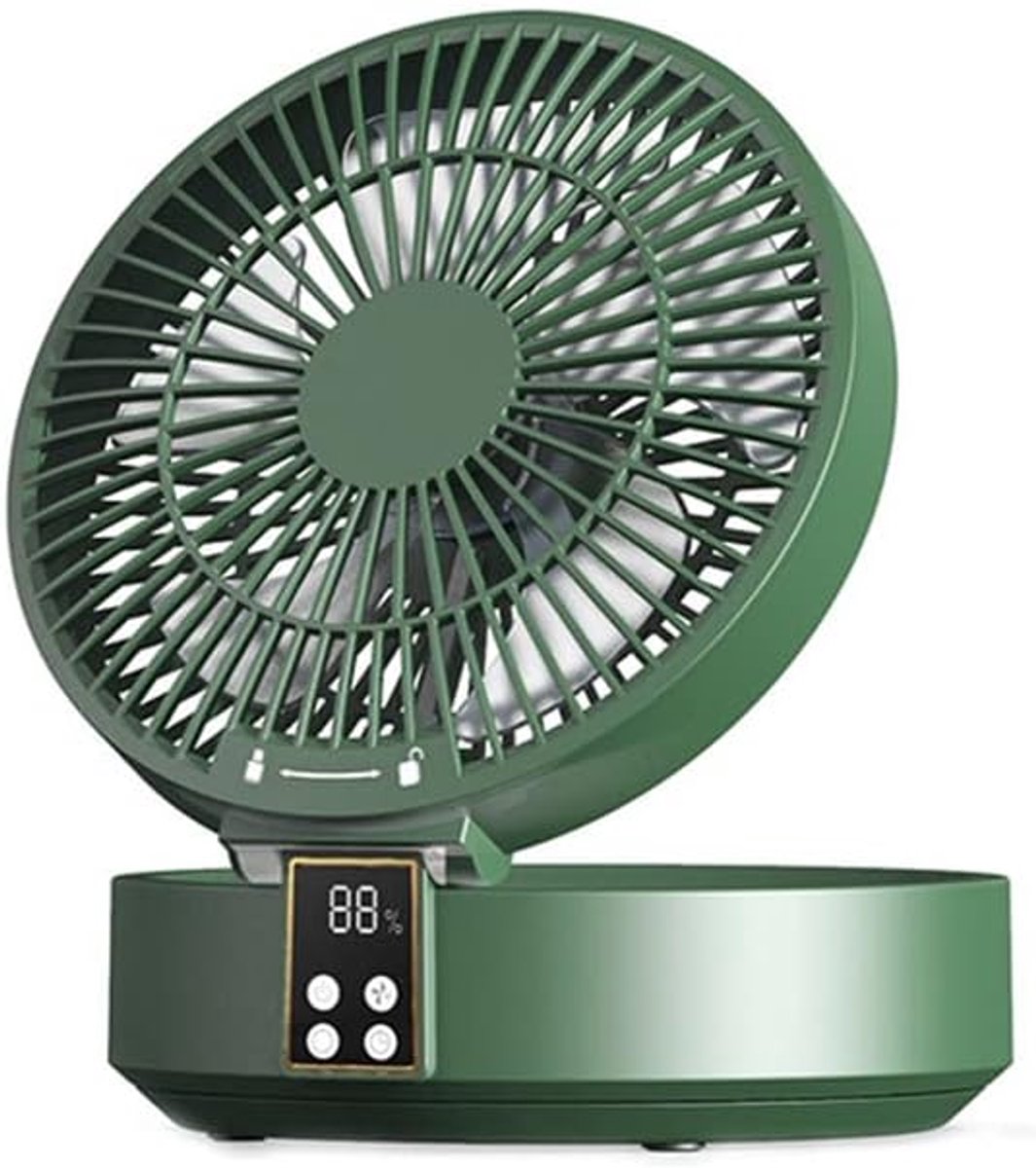 Draadloze Ventilator - Convectiekoeler - Persoonlijke Koeling - Opvouwbaar Wandmodel - 18x18x11 cm - Groen
