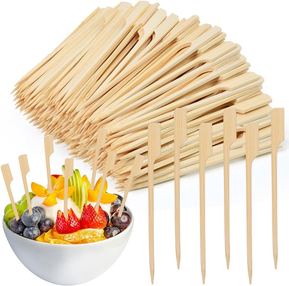 400 Houten Spiesen voor Fingerfood - 12 cm Bamboe Sticks voor Snacks en Hapjes