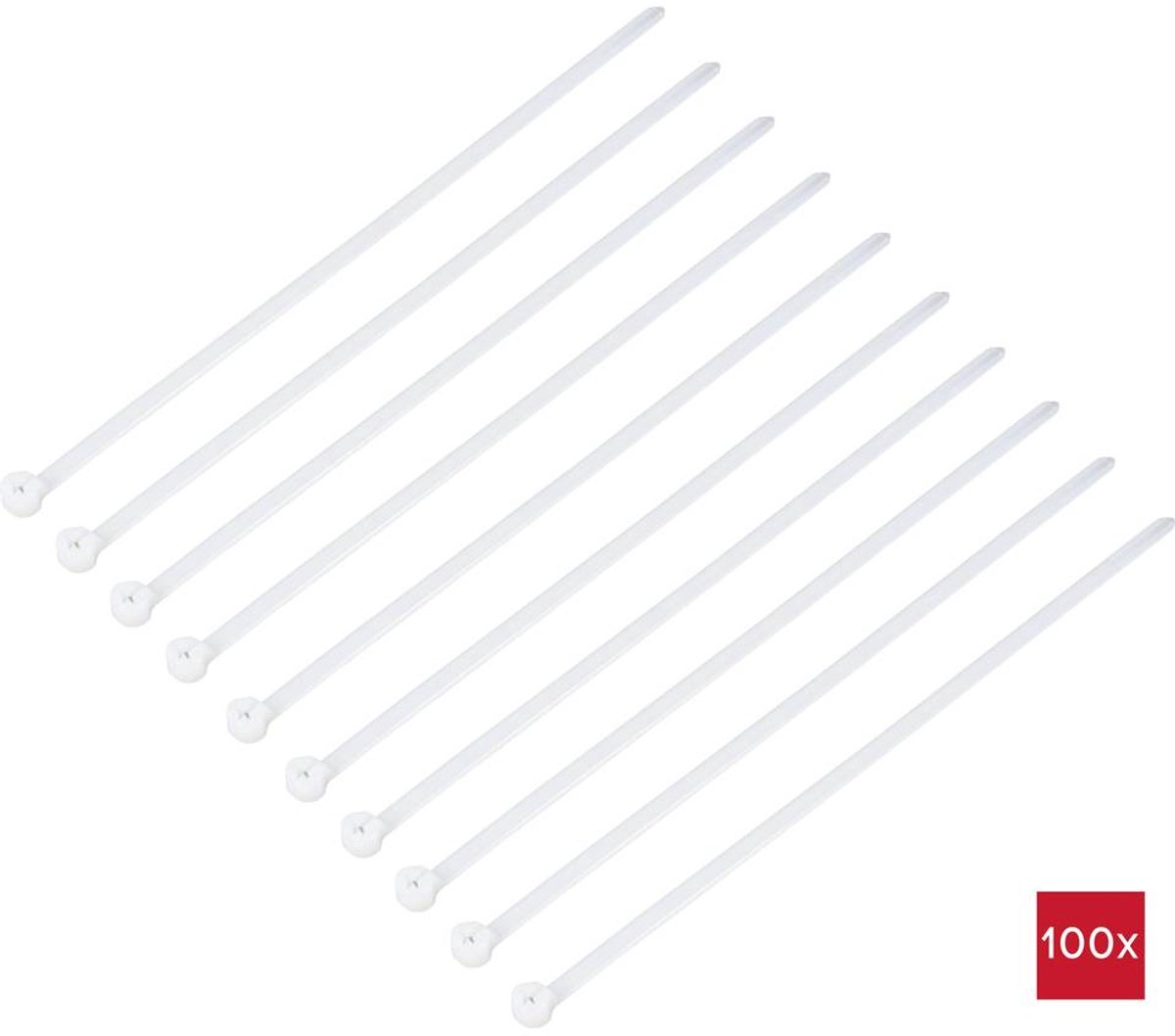TRU COMPONENTS TC-12814152 Kabelbinder 200 mm 4.8 mm Natuur Met metalen tong, Chemische bestandigheid 100 stuk(s)