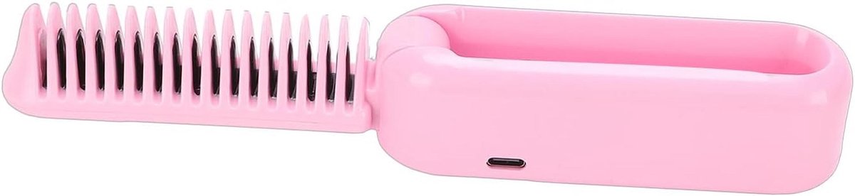 Opvouwbare Stijltangborstel - Draagbare Styler - Snel Haar Stylen - 9 Temperatuur Instellingen - 13.7 x 4.5 cm - Roze