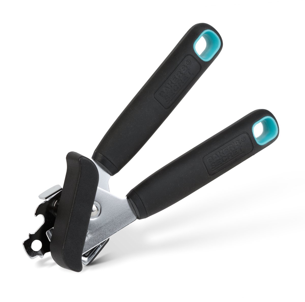 Blikopener Handmatig - Sterke RVS Can Opener met Antislip Handgreep - Ergonomische Blikopener voor Blikken - Compacte Keukenopener - Duurzame Blik Open Maker - 18,6 cm - Zwart [BS41171]