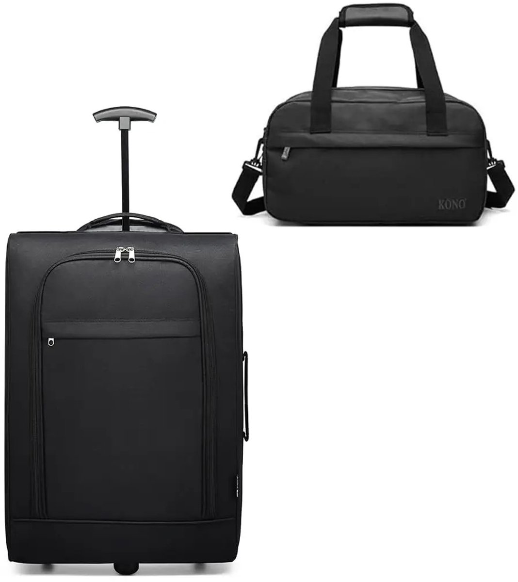 Geargalaxy 2-Delige Kofferset - Handbagage Koffer - Reiskoffer - Travelset - Trolley - Reiskofferset - Lichtgewicht - Zwart