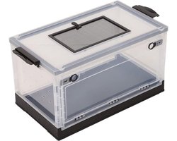 Hamsterkooi - 310 x 320 x 550 mm - Transparante ABS - Voordeurdesign - Goudhamster - Rodinkip - Geschikt voor hamsters - Zwart - Ruime hamsterkooi met transparante behuizing