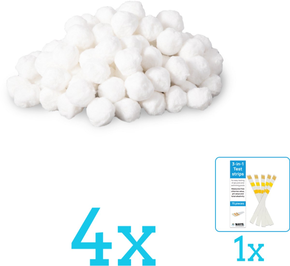 Intex - Filtermateriaal - Filterbollen 29045 - Geschikt voor Zandfilterpomp - Volumebundel - Filterbollen - 4-delig