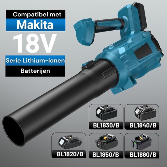 Accu-bladblazer voor Maki-ta 18V accu, 6-snelheids regeling en turbo-modus, draadloze blazer voor gazononderhoud bladeren (550 km/u, zonder batterijen en oplader) van Merkloos	 — afbeelding 5