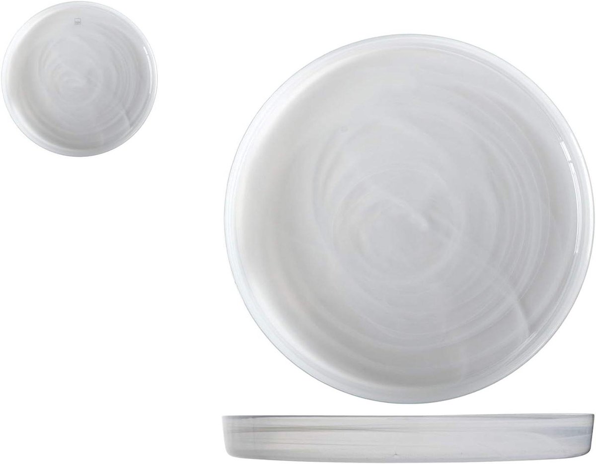 Witte Glasplaten - Dinerborden - Tafeldekken - Vaatwasmachinebestendig - 21 cm - Wit