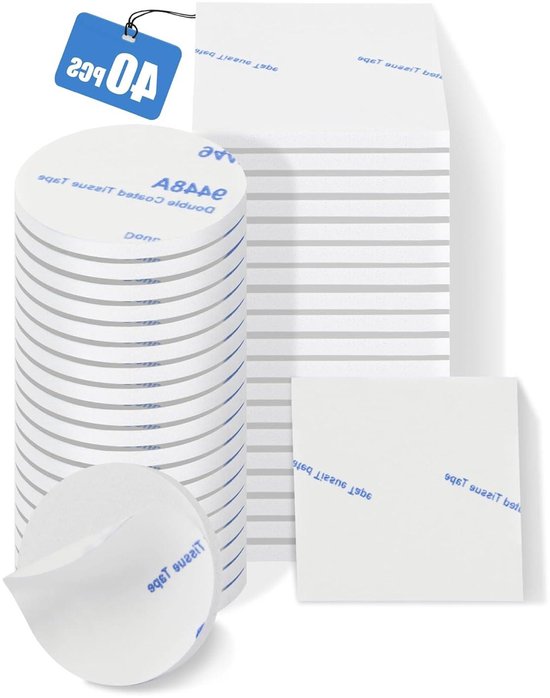 40 Stuks 3M Dubbelzijdige Kleefpads – Extra Sterk, Rond (3 Cm) En Vierkant (4 Cm), Voor Auto, Thuis, Kantoor, Spoorloos Verwijderbaar