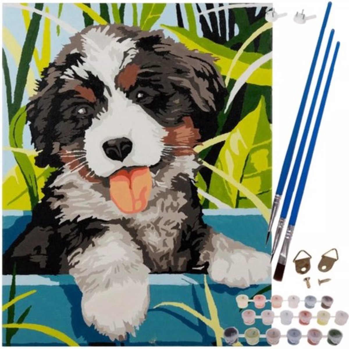 Schilderen op Nummer | Op frame | Incl Verf, Penselen en voorgespannen Doek | Hond | 40x30 | Painting by Number