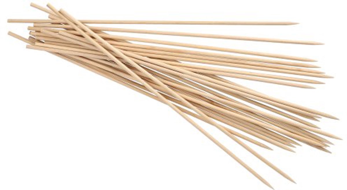 10x 200 Sjasliekstokjes hout pure Ø 5 mm · 40 cm