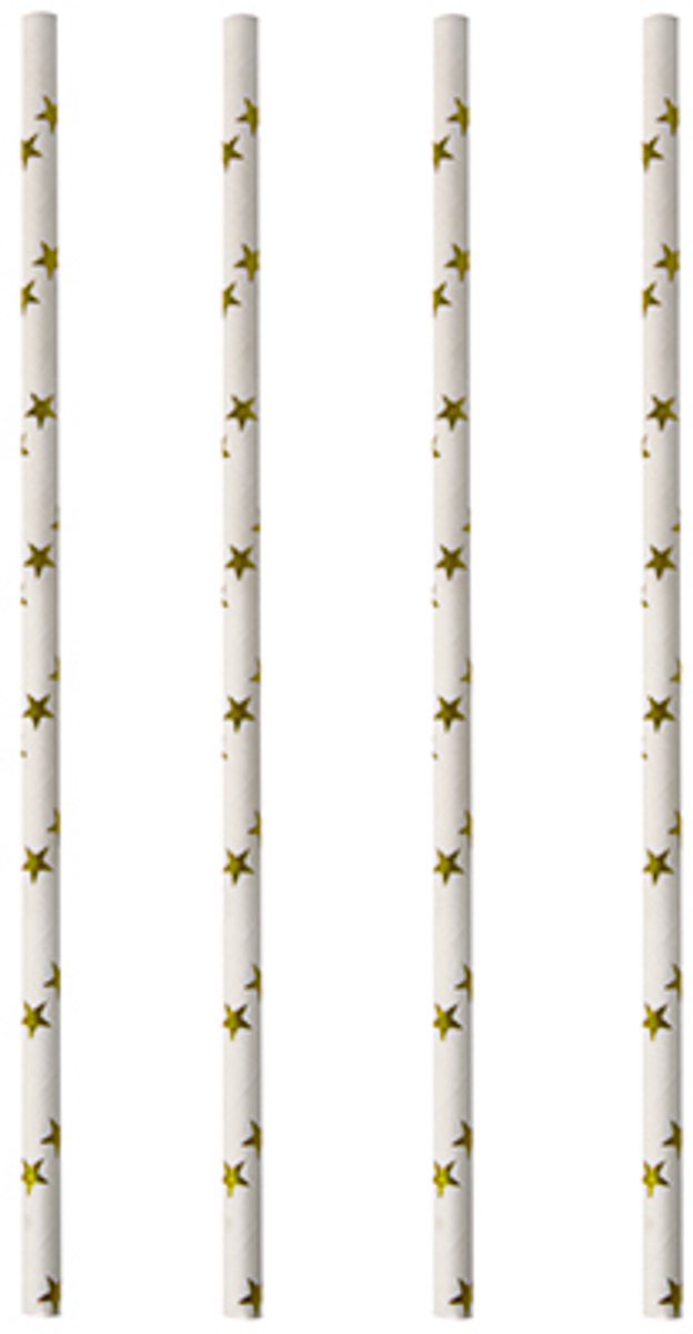 20x 25 Drinkrietjes papier Ø 6 mm · 20 cm Stars
