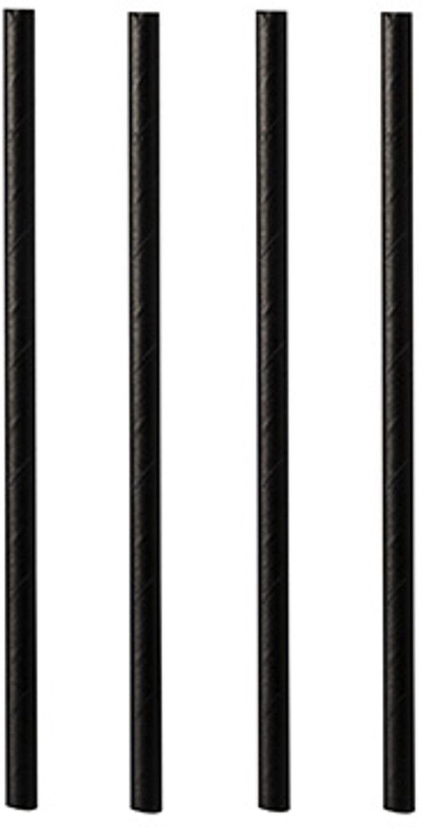 8x 500 Cocktail drinkrietjes papier Ø 7 mm · 10 cm zwart