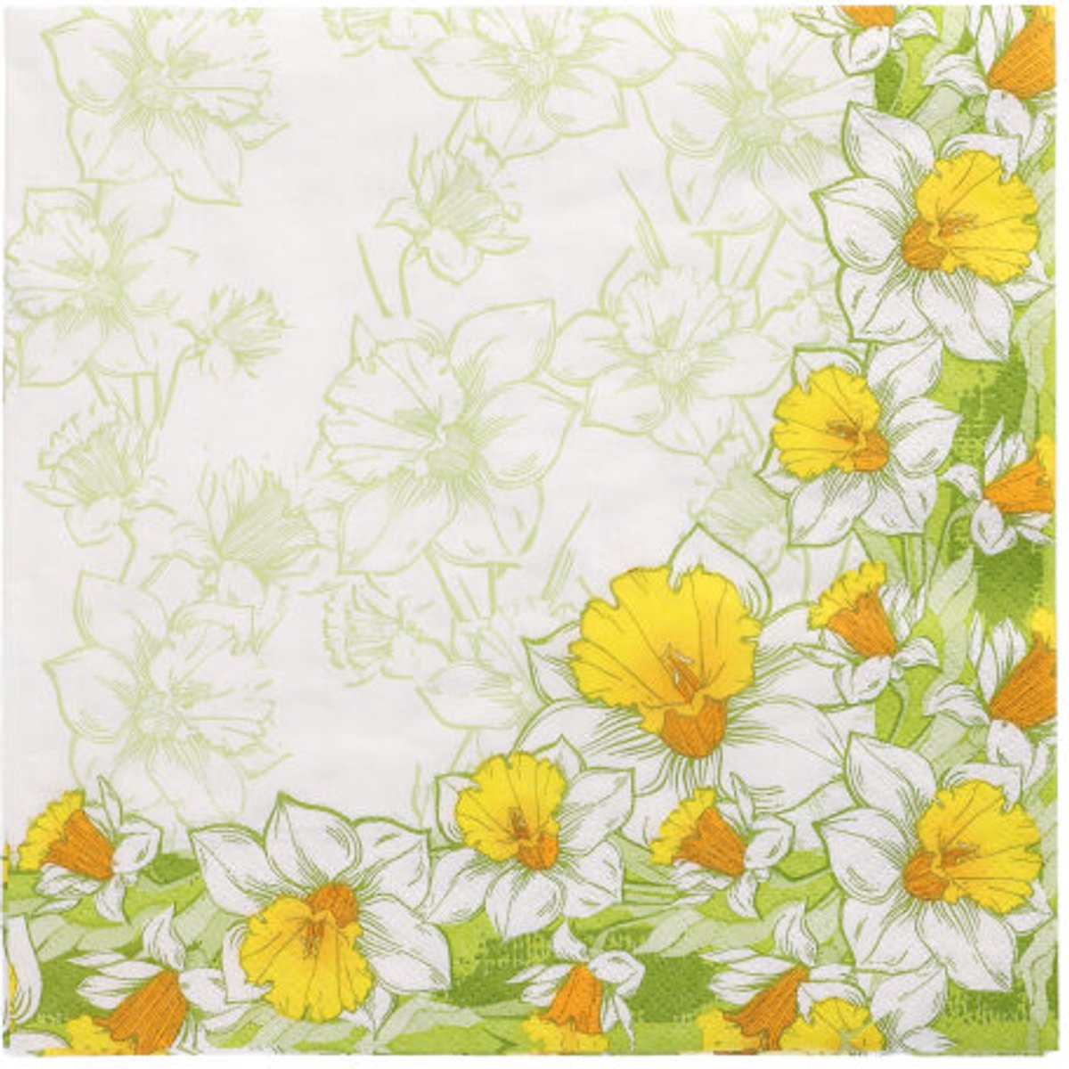 8x 50 Servetten 3-laags 1/4 vouw 40 cm x 40 cm Narciso