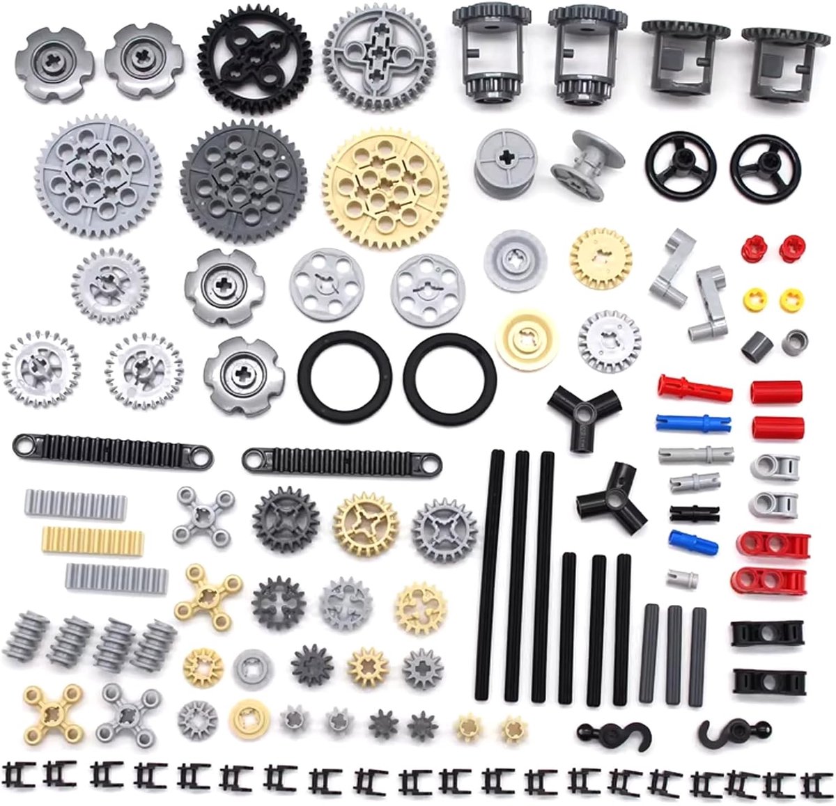 Bouwstenen Set - Technische Onderdelen - Creatief Bouwen - 116 Delige Set - 20 x 20 x 1 cm