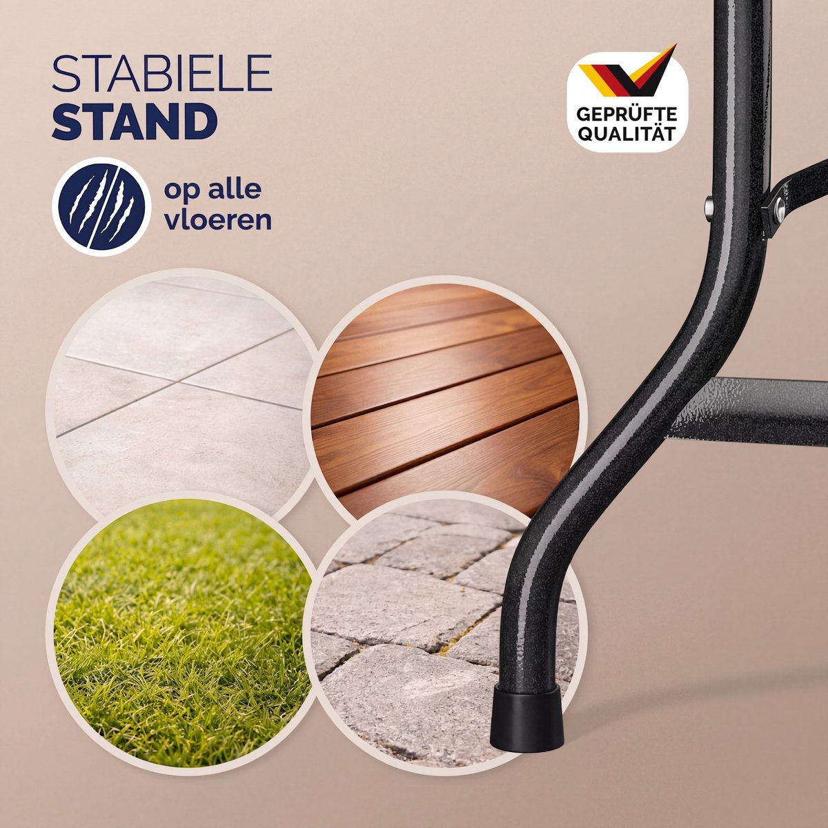 CASARIA Tuintafel - 183x76cm Inklapbaar Weerbestendig – Antraciet thumbnail 6