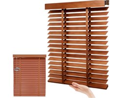 Houten Jaloezieën - Raambekleding - Op Maat Gemaakt - Waterdicht Ontwerp - 50mm Lamellen - Wit