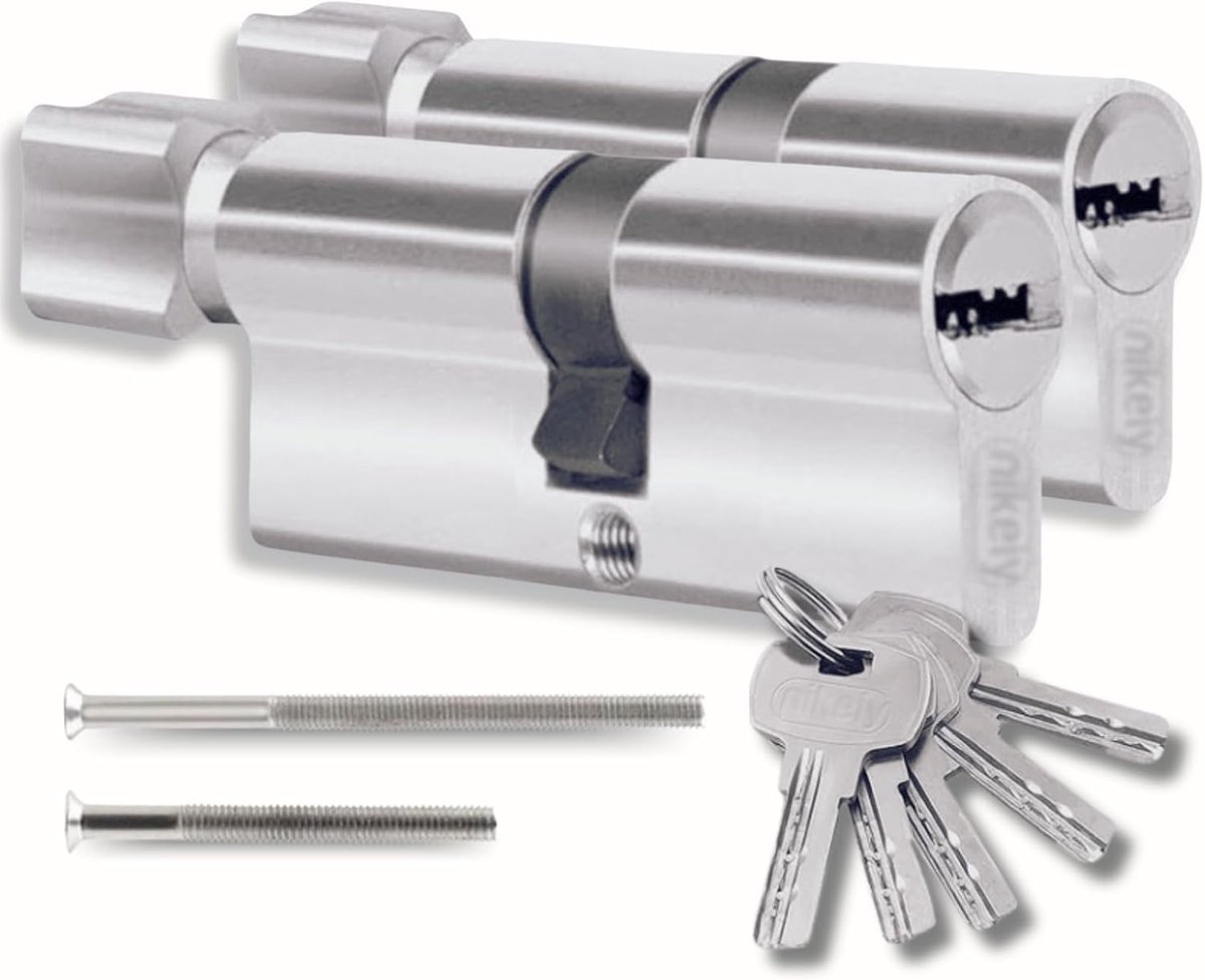 Cilinder Set - Deurslot Cilinders - Deuren Beveiligen - Uniforme Sleutel - 35/35 mm - Zilver