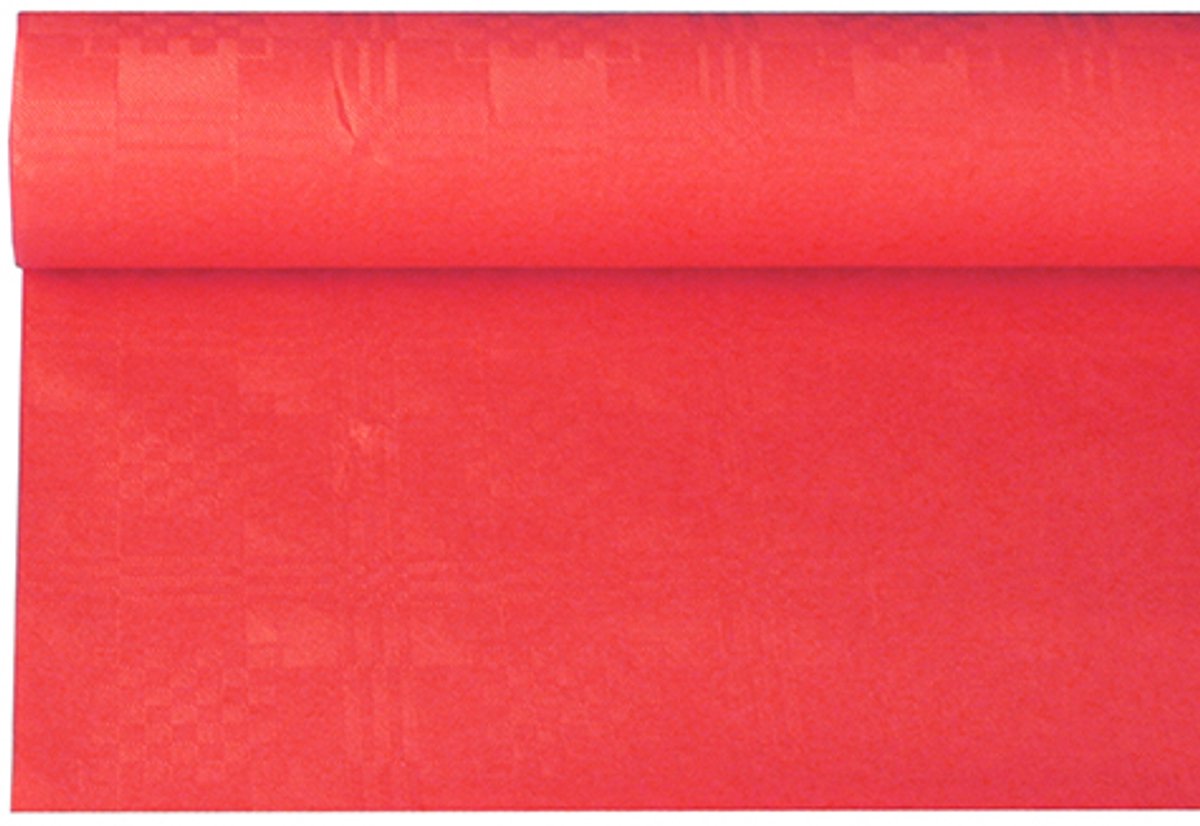 12x Tafelkleed papier met damastprint 6 m x 12 m rood