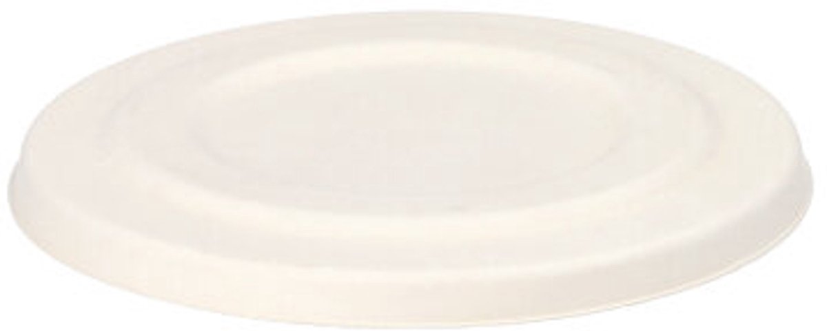 8x 50 Deksel voor soep cup van suikerriet pure Ø 14 cm wit