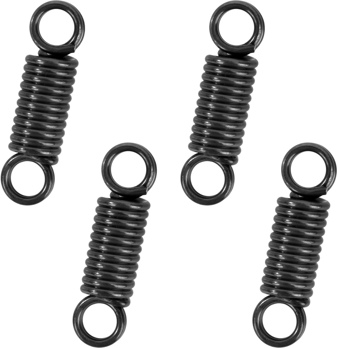 Verlengveren Met Haken - Trekveren Set - Industrieel Gebruik - Roestvrij Pianodraad - 50mm Lengte 2.3mm Draad - Zwart