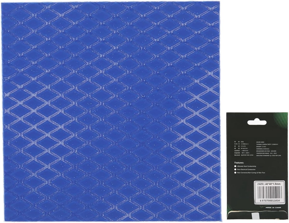 Thermisch Pad - Koelpasta Vervanger - Computer Koeling - Hoge Warmtegeleiding - 40x40x1.5 mm