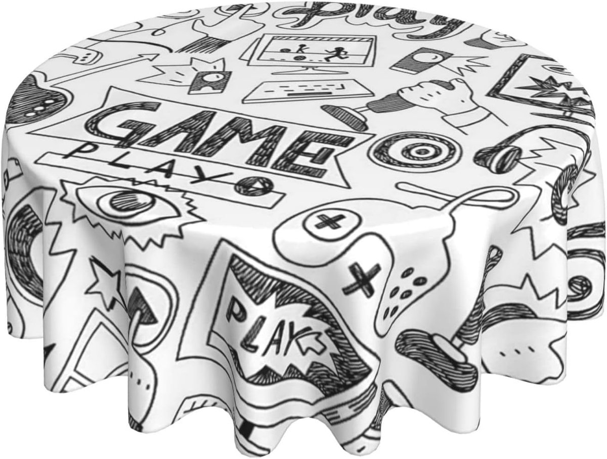 Ronde Tafelhoes - Decoratievehoes - Feestelijke Decoratie - Vlek- en kreukbestendig - 152 cm Diameter - Zwart Wit