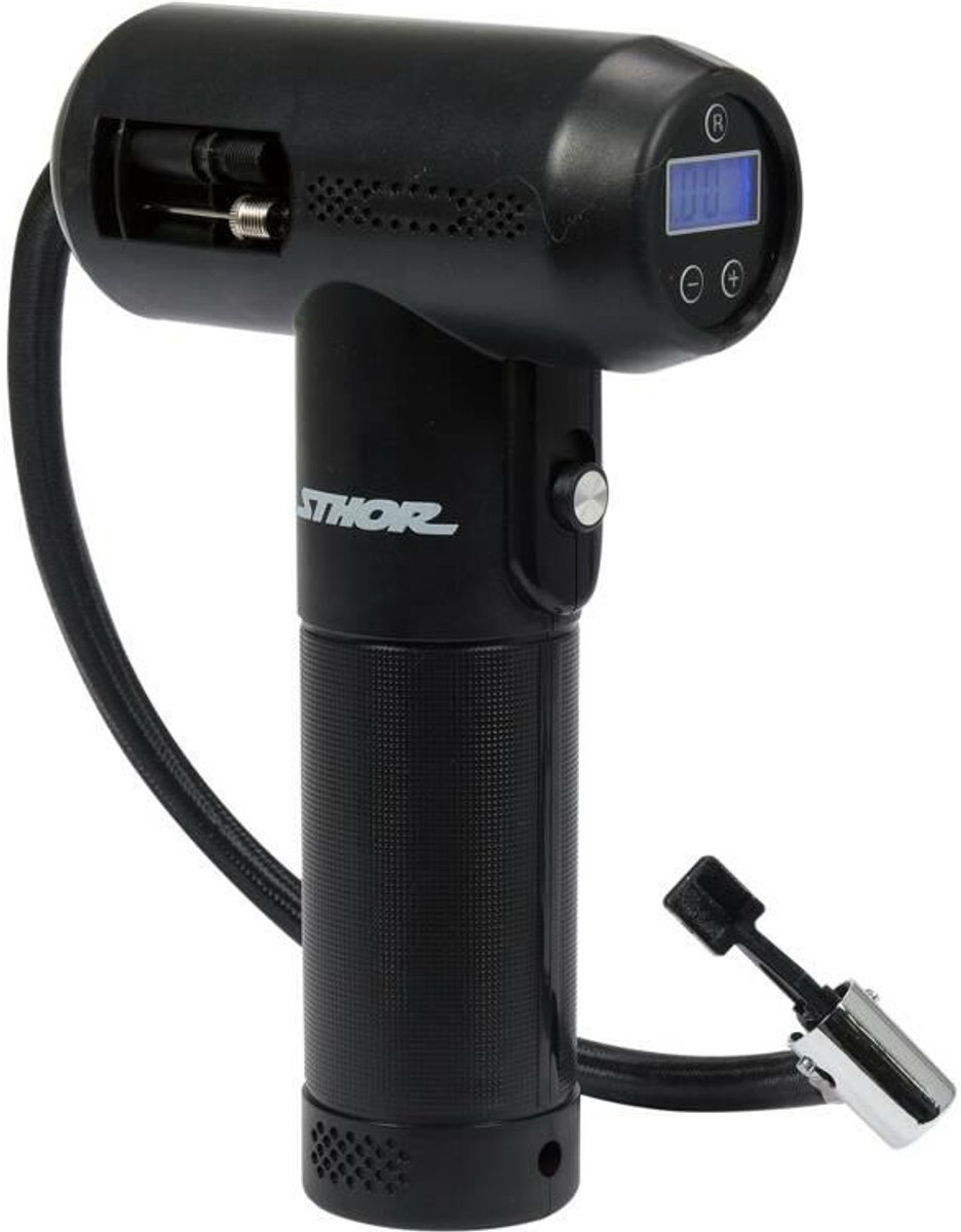 Sthor 82120 - Draagbare Auto Compressor - Zonder Kabel - Met Manometer - Accugevoed