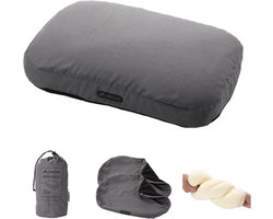 Traagschuim Kussen - Reis Kussen Neksteun - Comfortabel Slapen - Ergonomisch Ontwerp - 38x28x10cm - Grijs