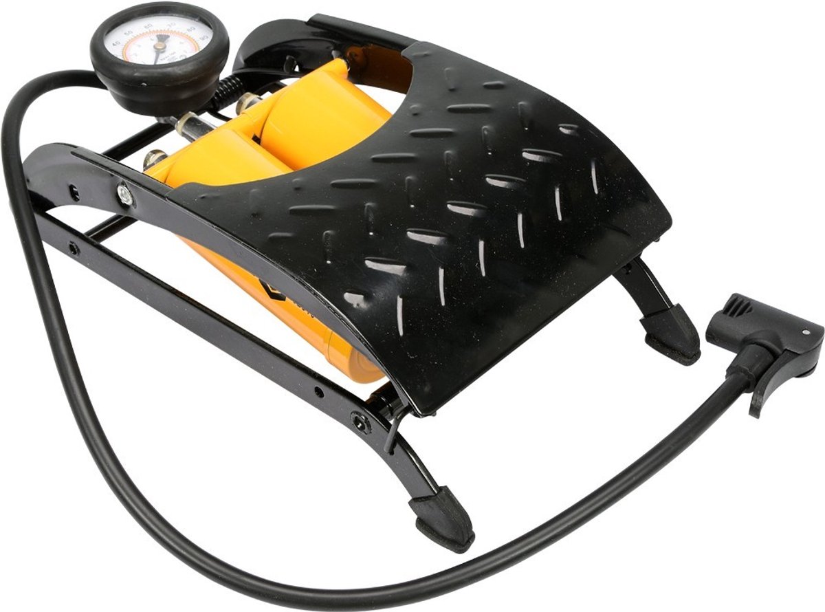 VOREL Voetpomp met dubbele cilinder en manometer