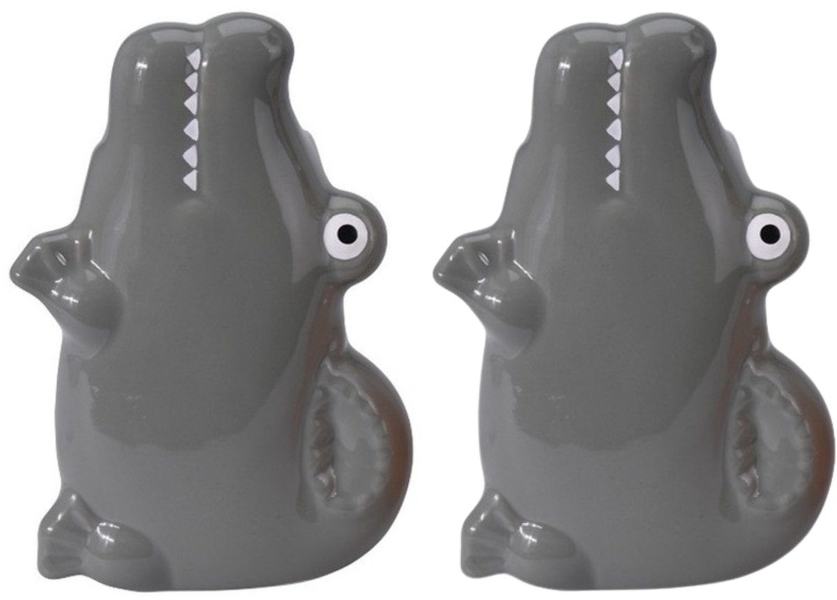 Waterverdamper radiator - 2x - krokodil - kinderkamer - kunststeen - 17 cm - luchtbevochtiger