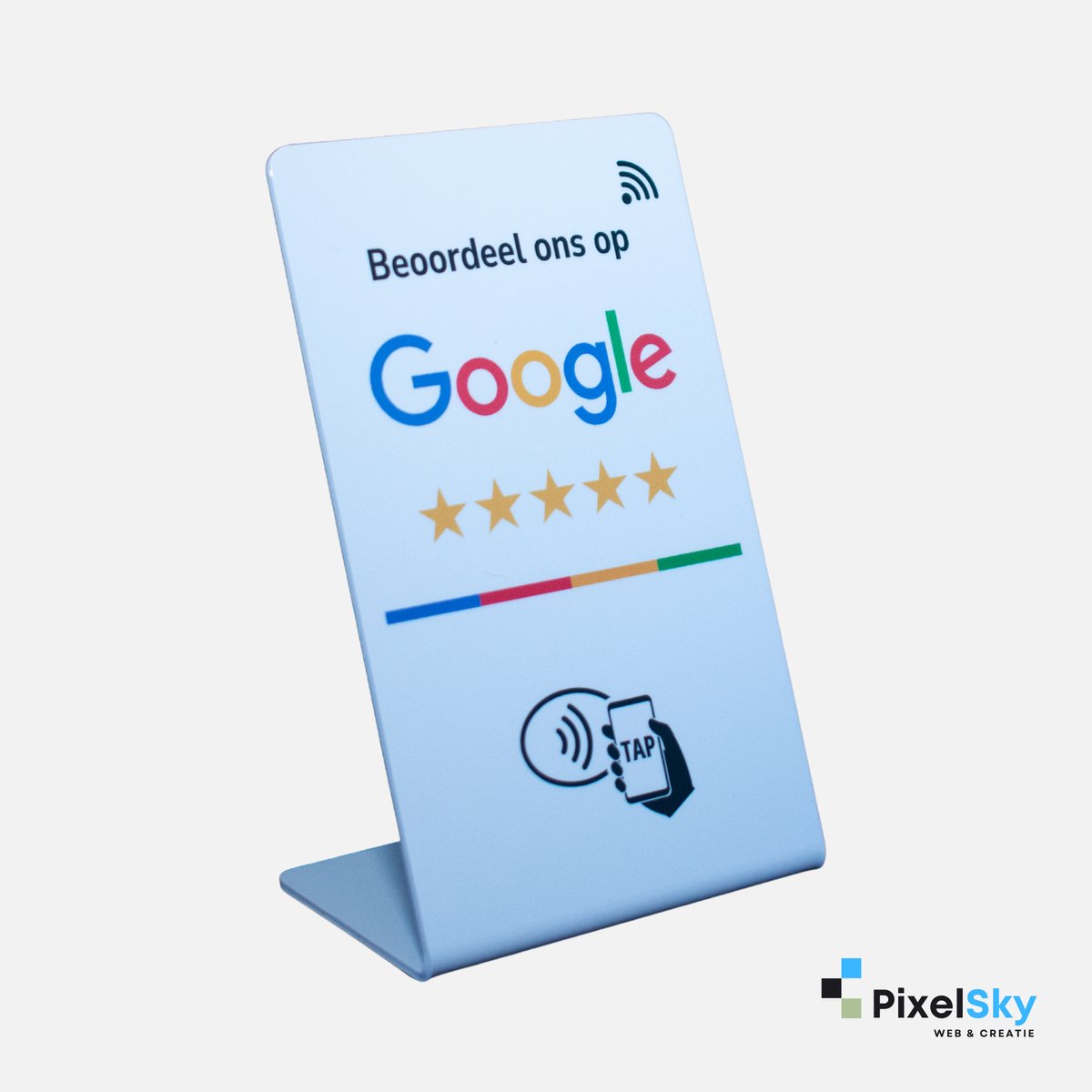 PixelSky - Google Review Display / Stand - NFC - Nederlands - Wit